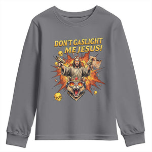 Don't Gaslight Me Jesus Youth Sweatshirt Funny Princess Cat Sci-Fi Book Lover TS14 Charcoal Print Your Wear