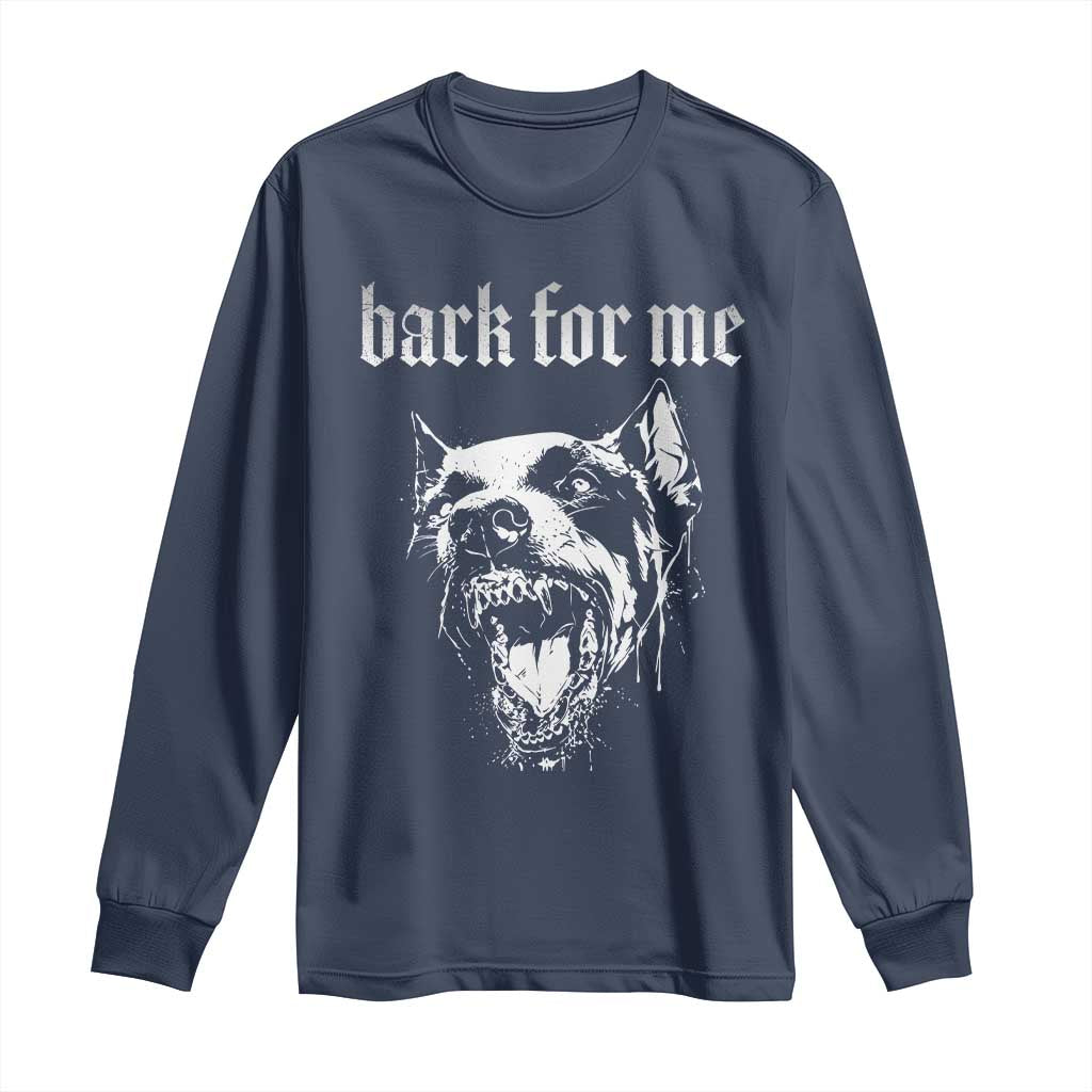 Bark For Me Long Sleeve Shirt Gothic Dog Graphic TS14 Navy Print Your Wear