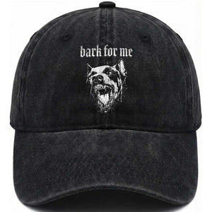 Bark For Me Washed Cotton Baseball Cap Gothic Dog Graphic TS14 Print Your Wear