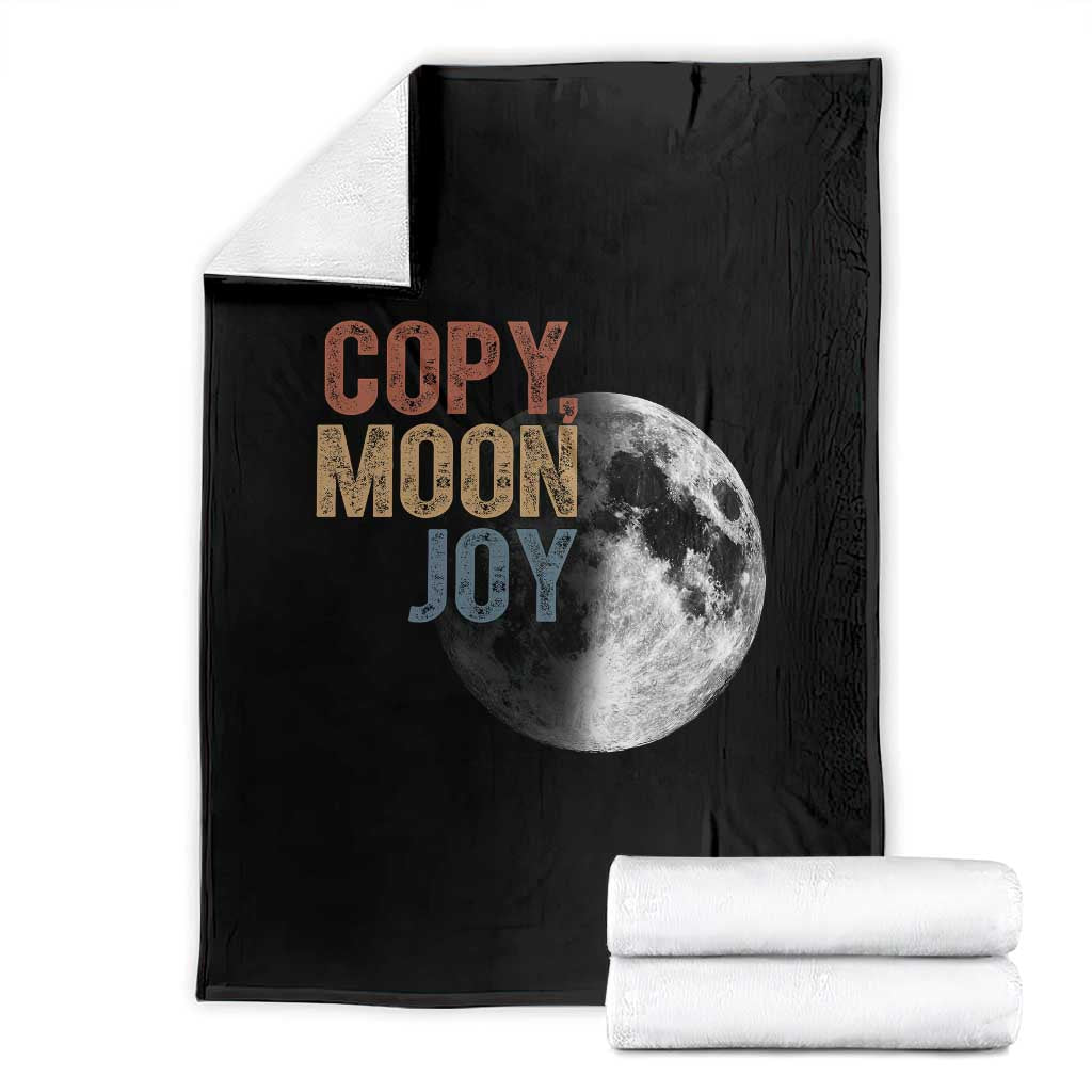 Copy Moon Joy Throw Blanket Funny Lunar Quote Graphic TS14 Black Print Your Wear