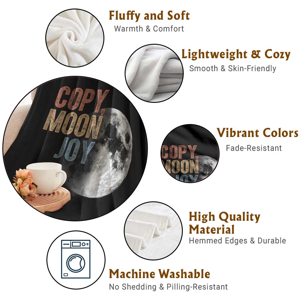 Copy Moon Joy Throw Blanket Funny Lunar Quote Graphic TS14 Print Your Wear