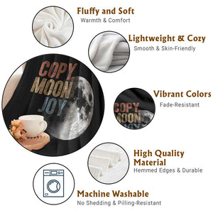 Copy Moon Joy Throw Blanket Funny Lunar Quote Graphic TS14 Print Your Wear