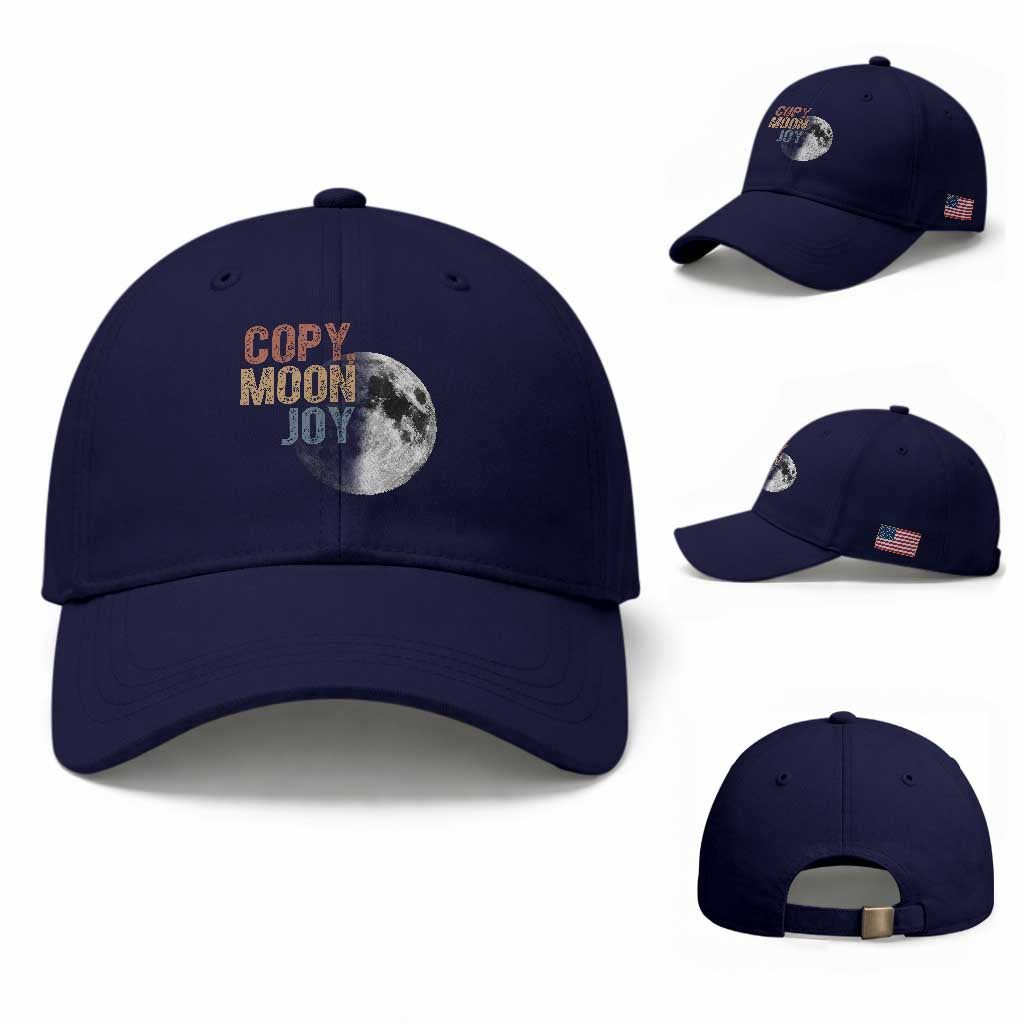 Copy Moon Joy Baseball Cap Funny Lunar Quote Graphic TS14 Baseball Cap Universal Fit Dark Blue Print Your Wear