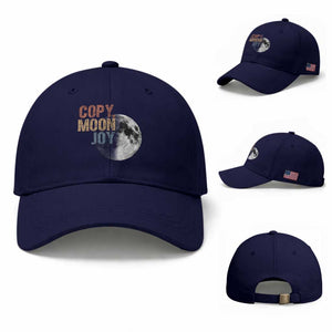 Copy Moon Joy Baseball Cap Funny Lunar Quote Graphic TS14 Baseball Cap Universal Fit Dark Blue Print Your Wear