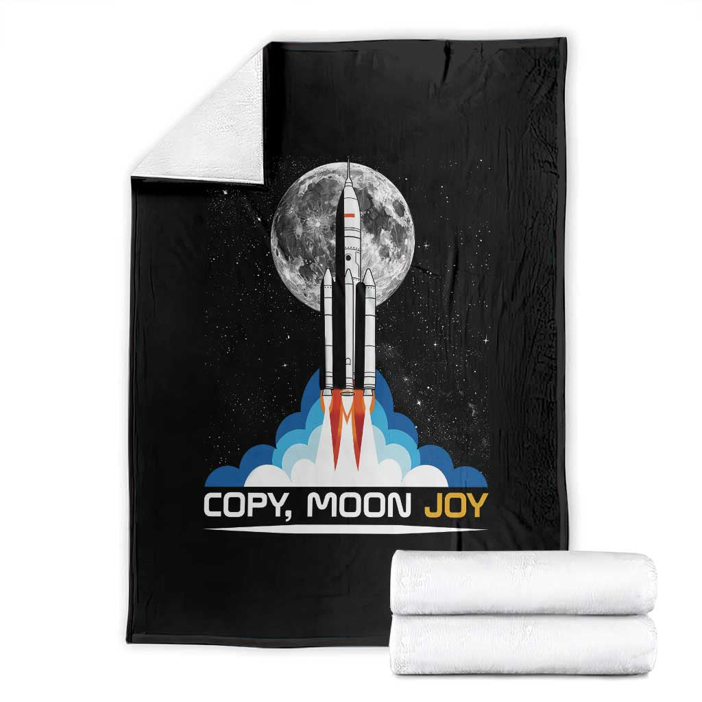 Copy Moon Joy Throw Blanket Rocket Launch Full Moon TS14 Black Print Your Wear