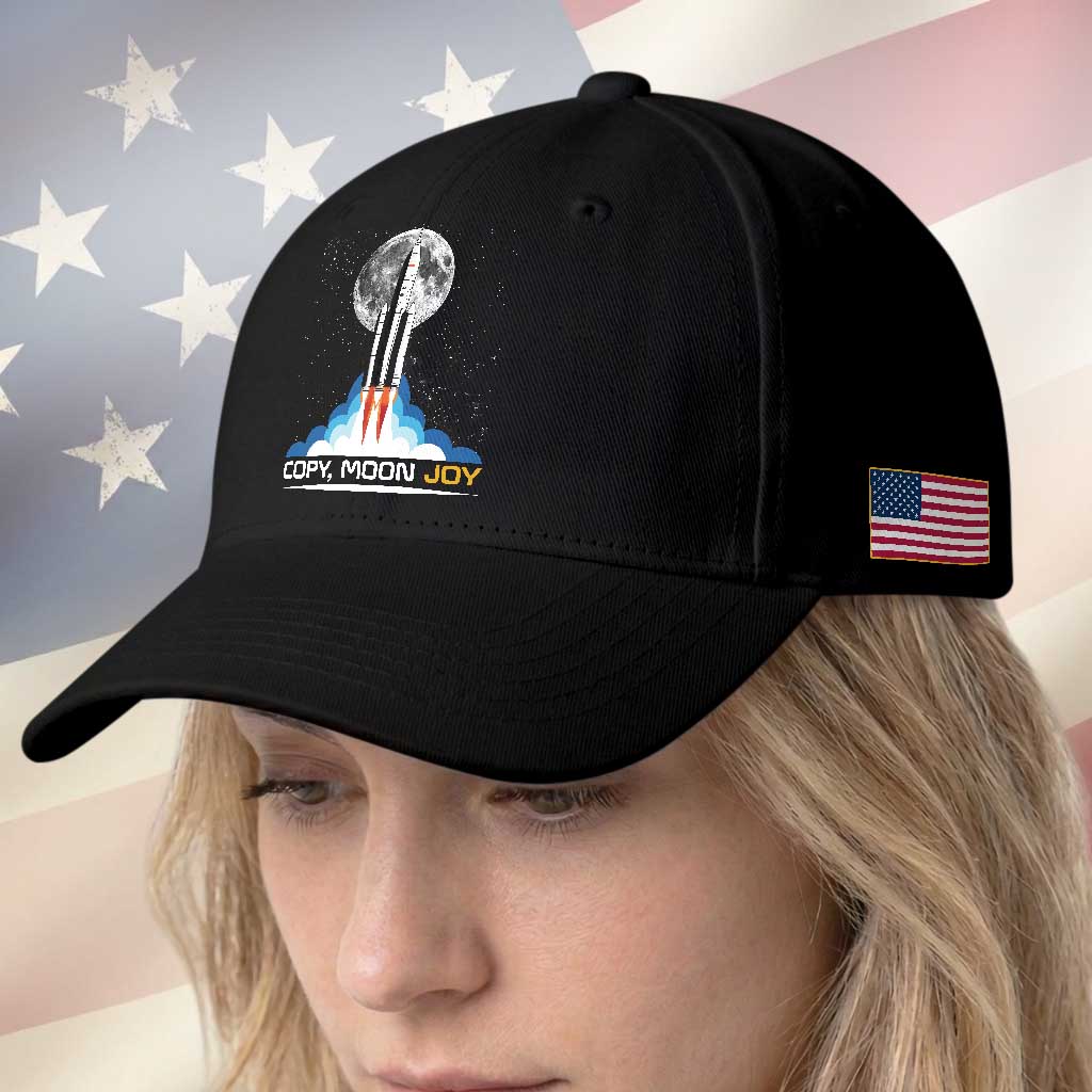 Copy Moon Joy Baseball Cap Rocket Launch Full Moon TS14 Print Your Wear