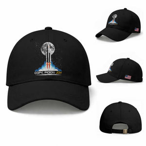 Copy Moon Joy Baseball Cap Rocket Launch Full Moon TS14 Baseball Cap Universal Fit Black Print Your Wear