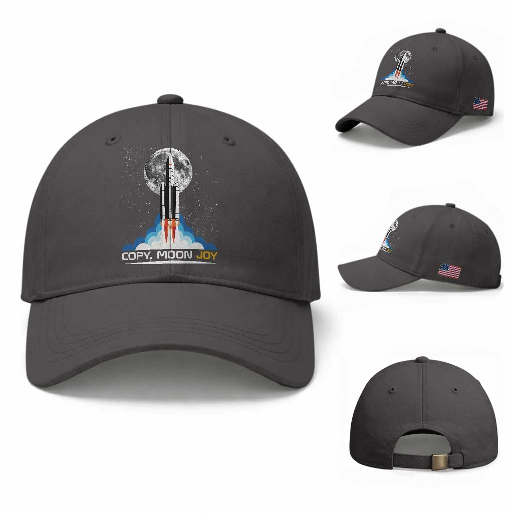 Copy Moon Joy Baseball Cap Rocket Launch Full Moon TS14 Baseball Cap Universal Fit Dark Gray Print Your Wear