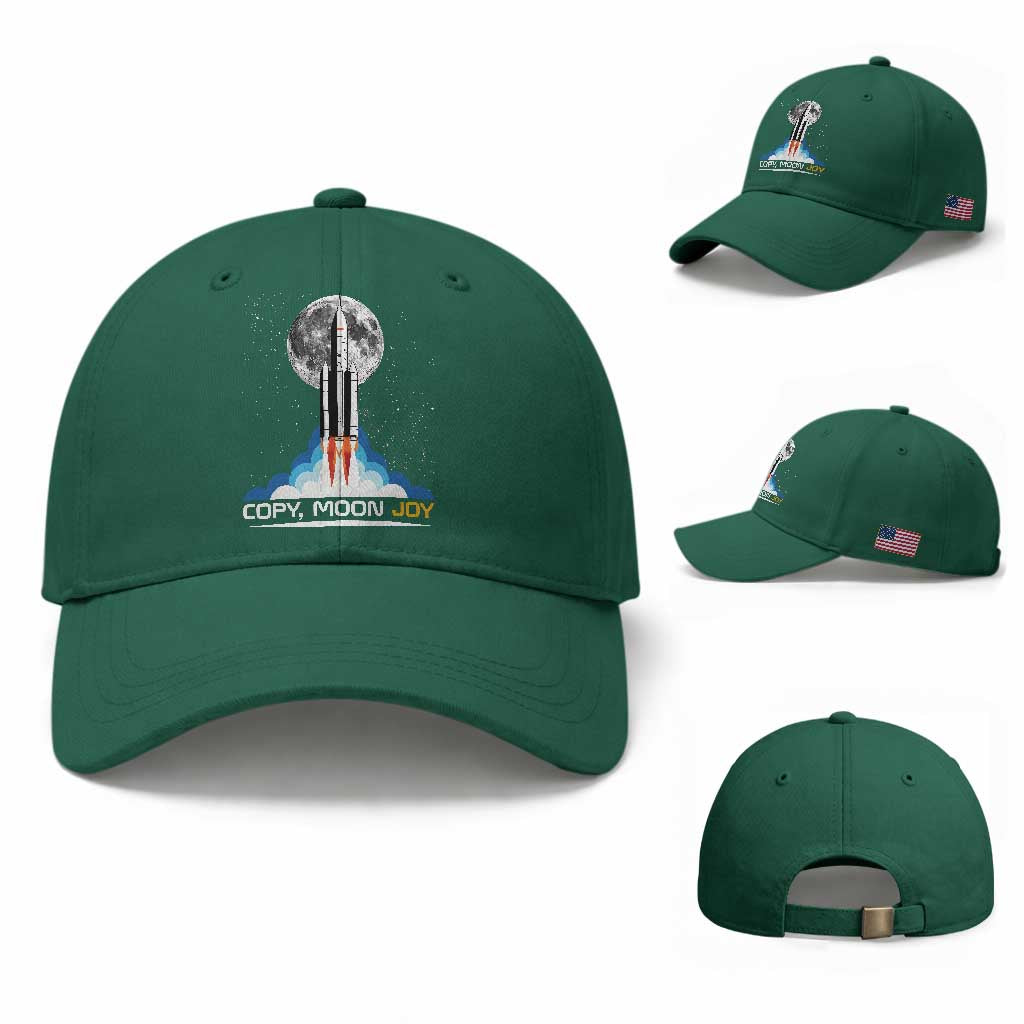Copy Moon Joy Baseball Cap Rocket Launch Full Moon TS14 Baseball Cap Universal Fit Irish Green Print Your Wear