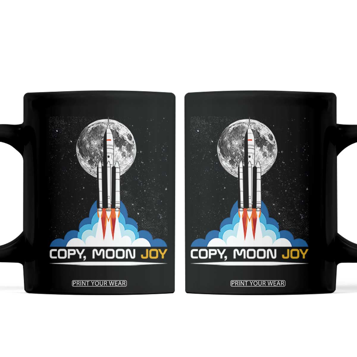 Copy Moon Joy Coffee Mug Rocket Launch Full Moon TS14 Black Print Your Wear