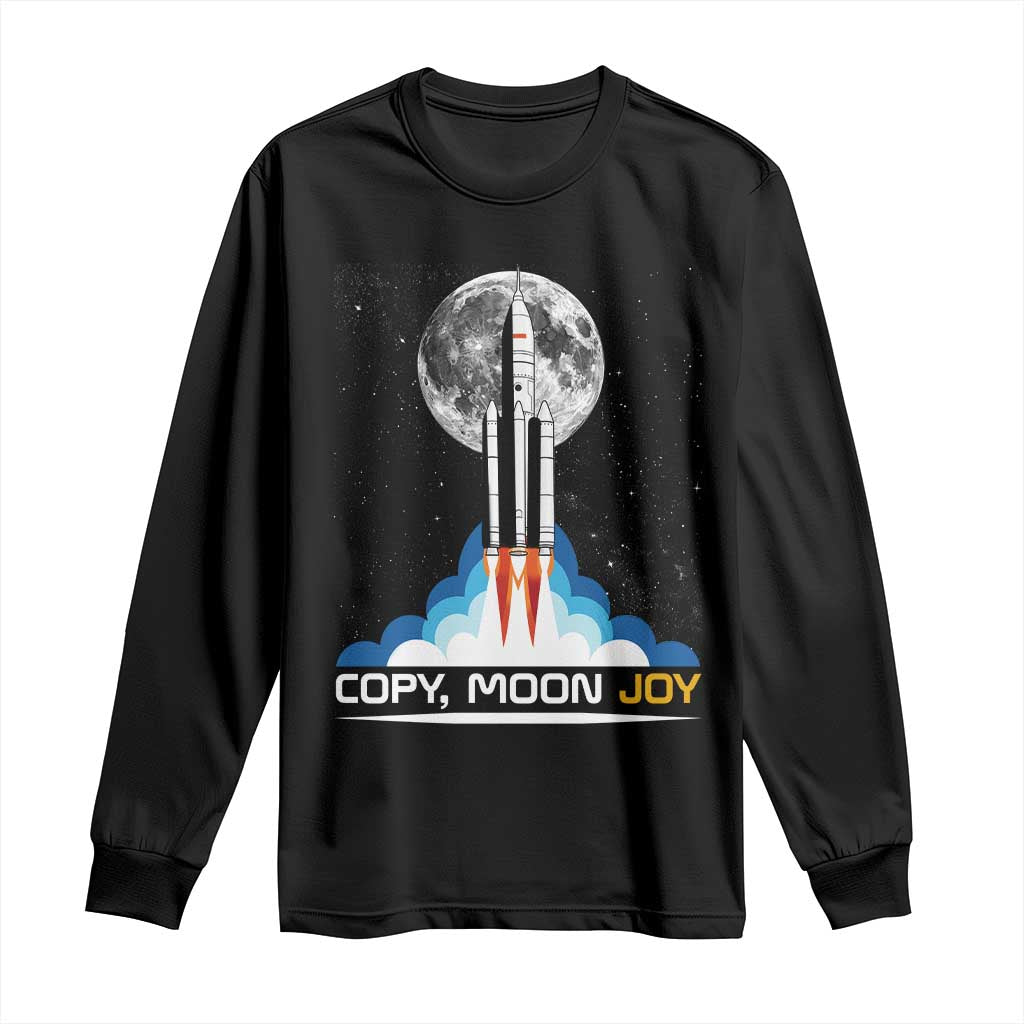 Copy Moon Joy Long Sleeve Shirt Rocket Launch Full Moon TS14 Black Print Your Wear