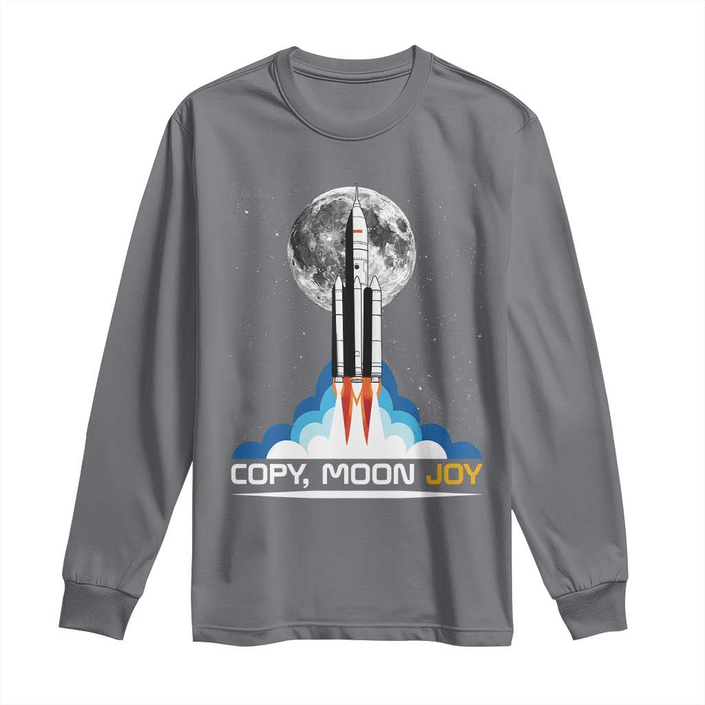 Copy Moon Joy Long Sleeve Shirt Rocket Launch Full Moon TS14 Charcoal Print Your Wear