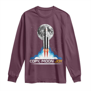 Copy Moon Joy Long Sleeve Shirt Rocket Launch Full Moon TS14 Maroon Print Your Wear