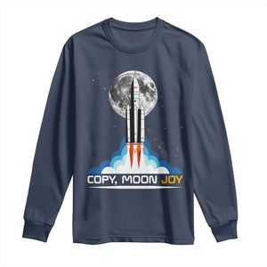 Copy Moon Joy Long Sleeve Shirt Rocket Launch Full Moon TS14 Navy Print Your Wear