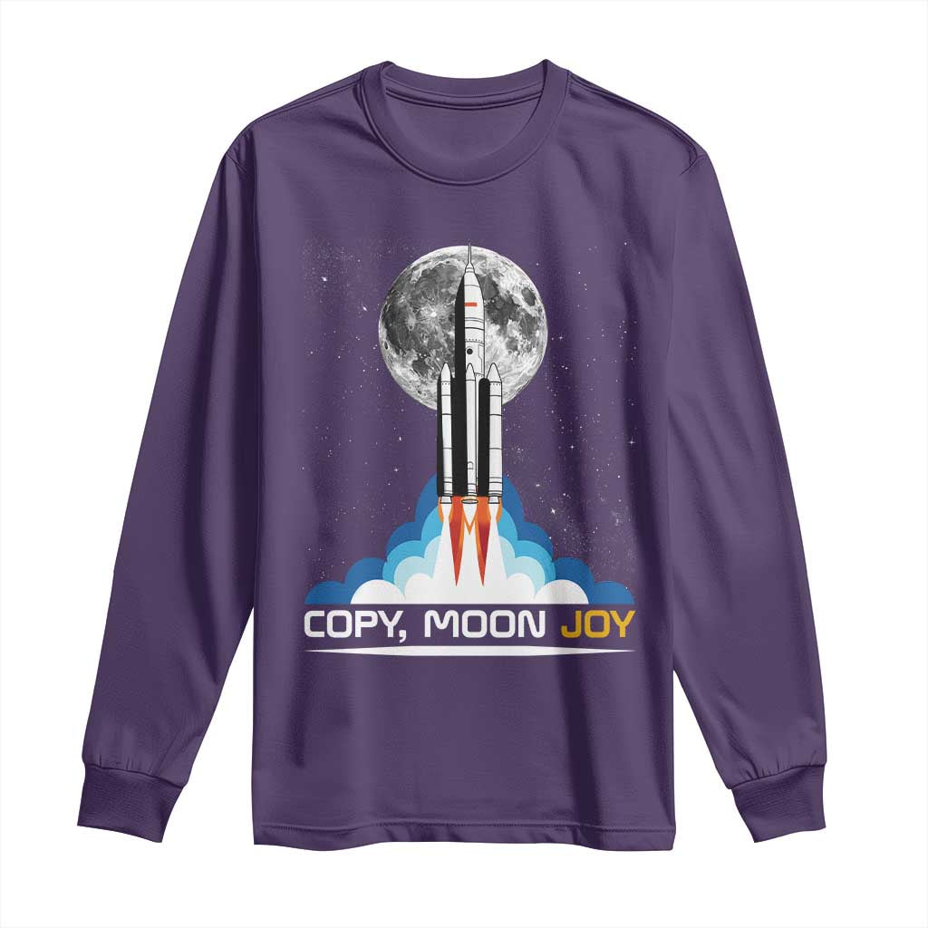 Copy Moon Joy Long Sleeve Shirt Rocket Launch Full Moon TS14 Purple Print Your Wear