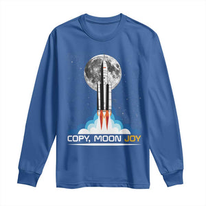 Copy Moon Joy Long Sleeve Shirt Rocket Launch Full Moon TS14 Royal Blue Print Your Wear