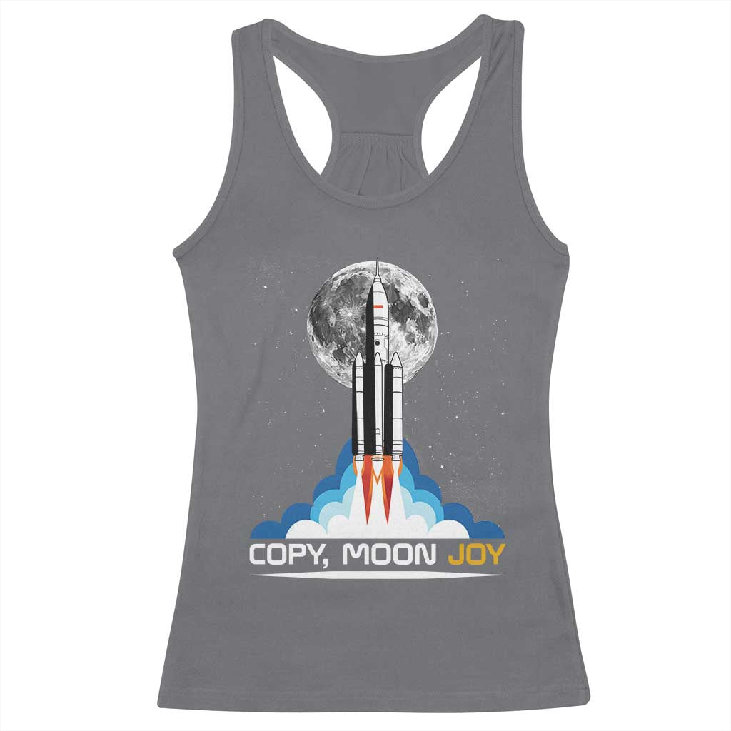 Copy Moon Joy Racerback Tank Top Rocket Launch Full Moon TS14 Charcoal Print Your Wear