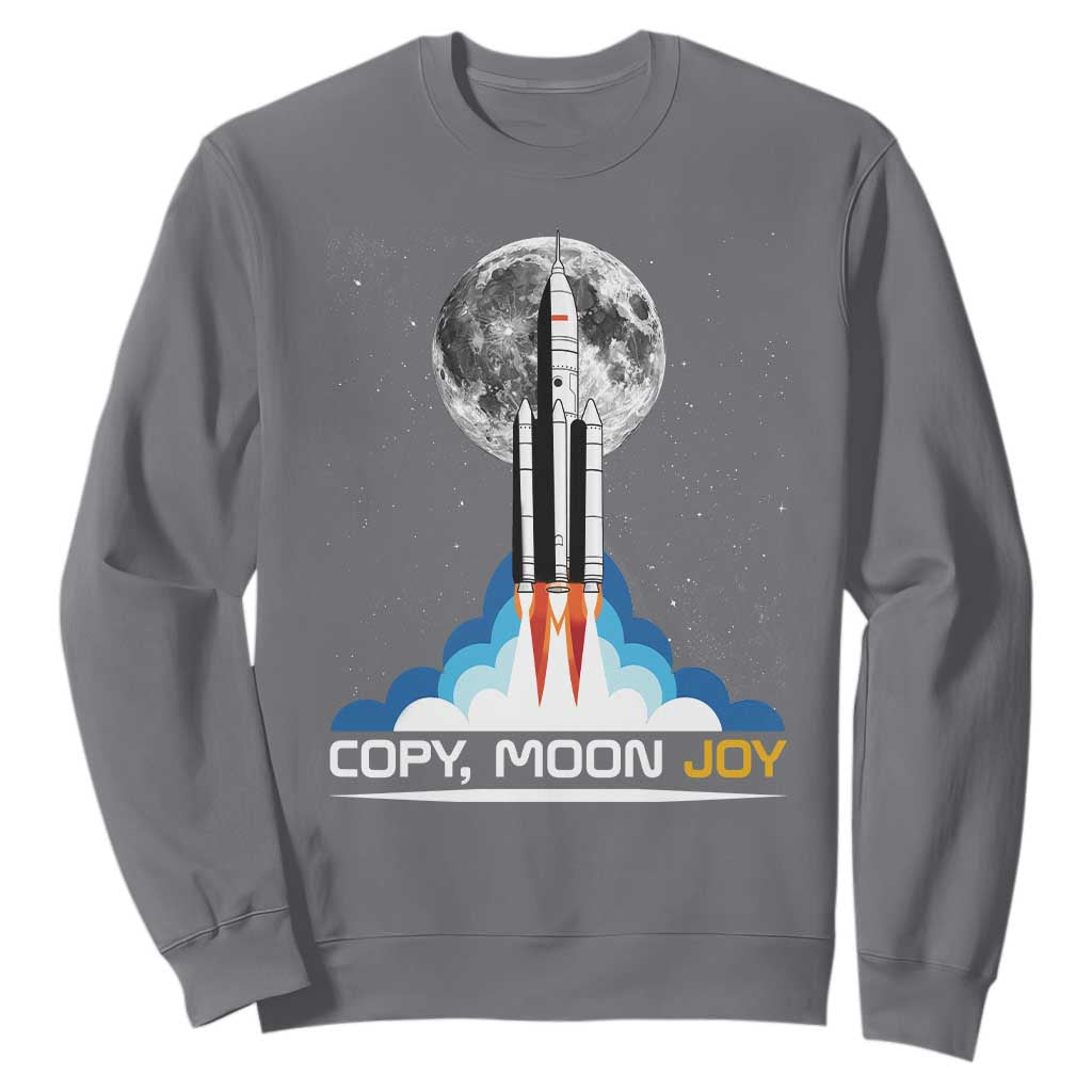 Copy Moon Joy Sweatshirt Rocket Launch Full Moon TS14 Charcoal Print Your Wear