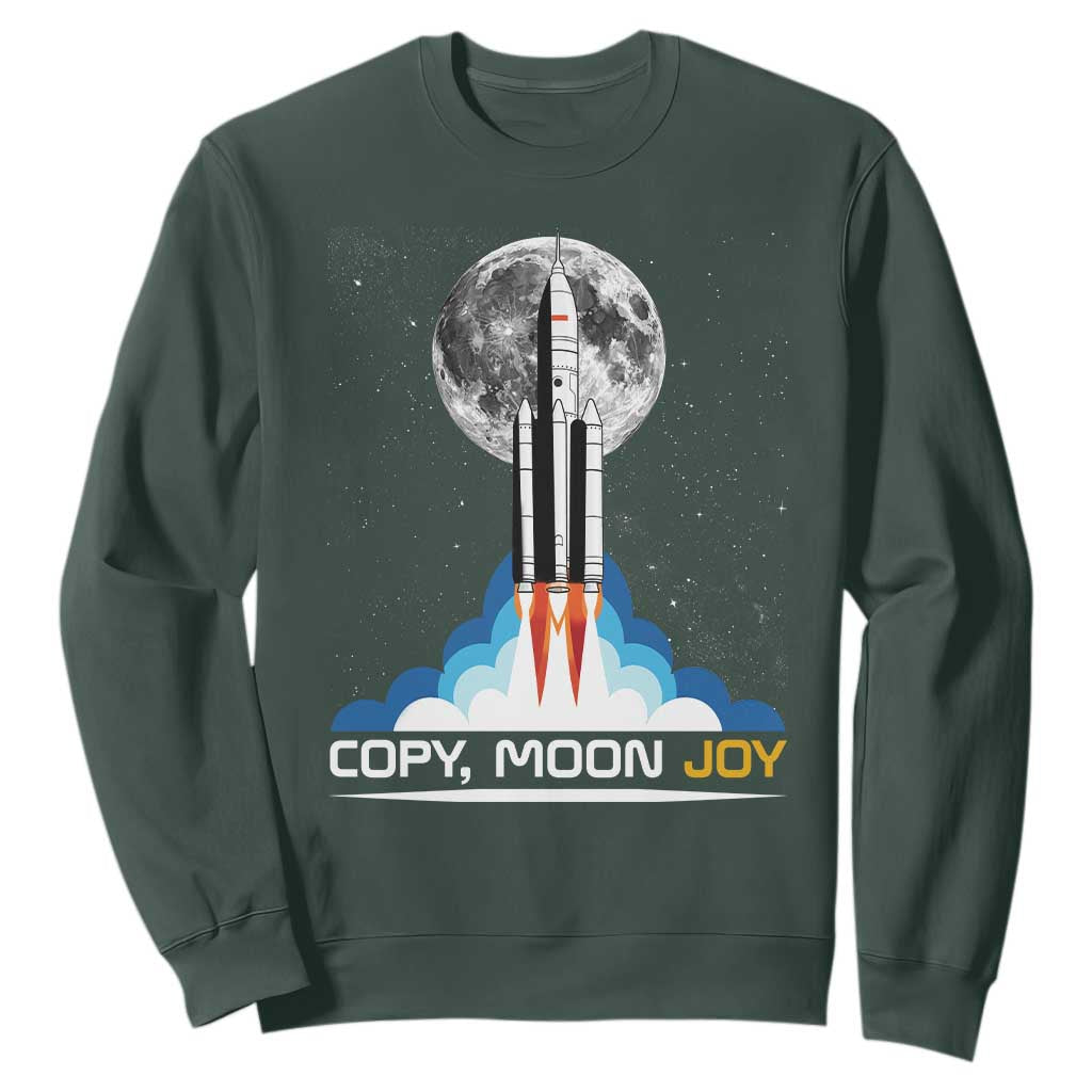 Copy Moon Joy Sweatshirt Rocket Launch Full Moon TS14 Dark Forest Green Print Your Wear