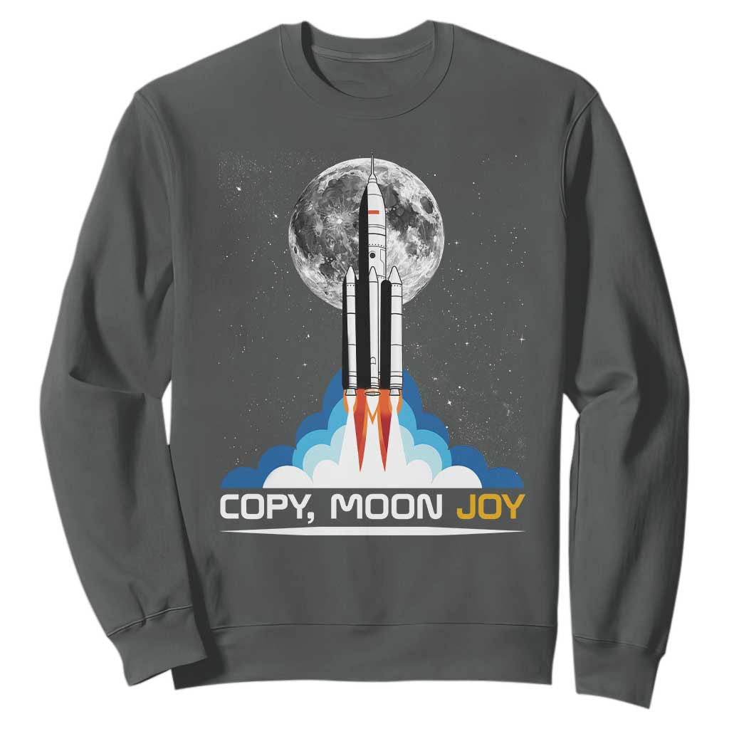 Copy Moon Joy Sweatshirt Rocket Launch Full Moon TS14 Dark Heather Print Your Wear