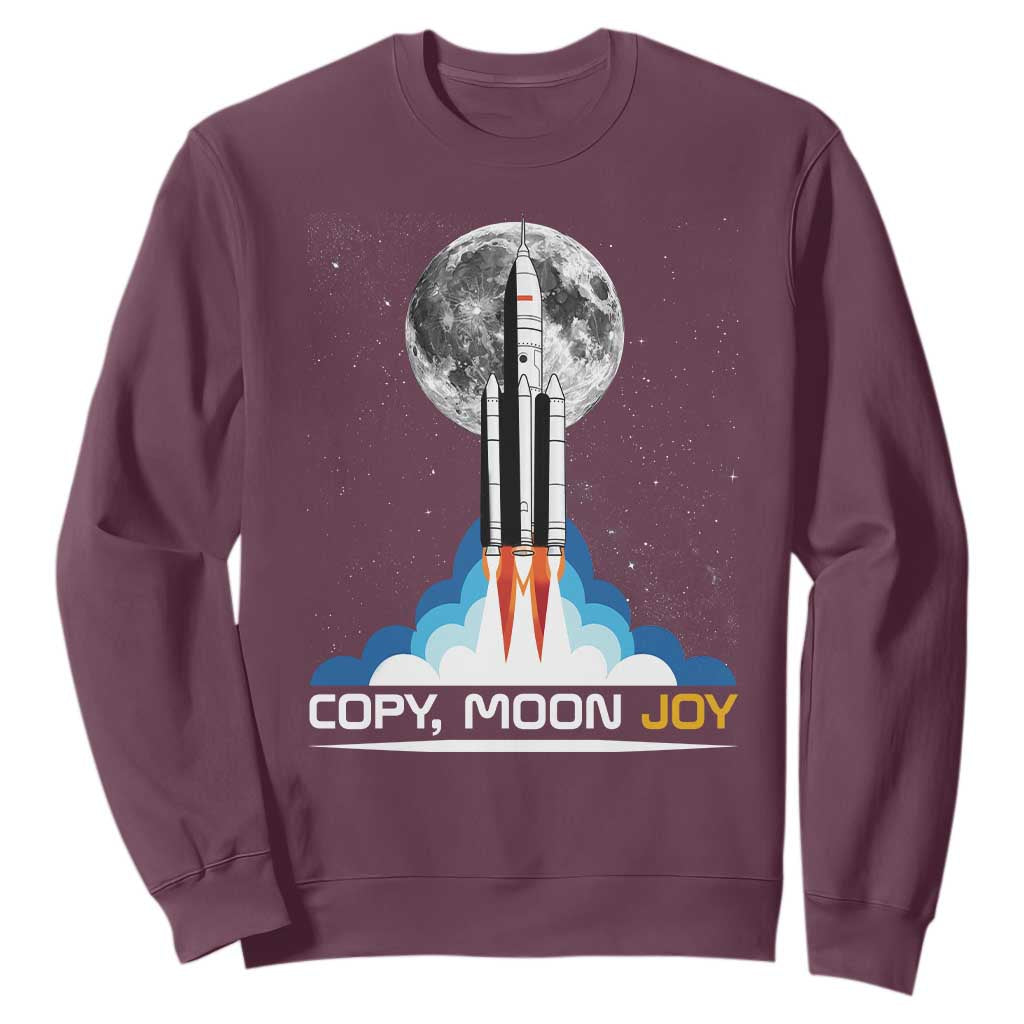 Copy Moon Joy Sweatshirt Rocket Launch Full Moon TS14 Maroon Print Your Wear