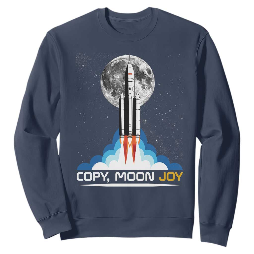 Copy Moon Joy Sweatshirt Rocket Launch Full Moon TS14 Navy Print Your Wear