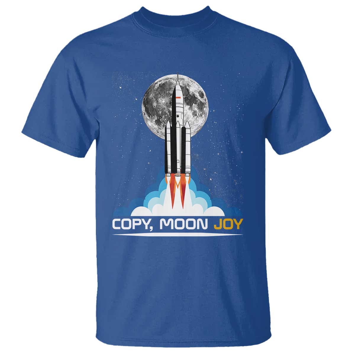 Copy Moon Joy T Shirt Rocket Launch Full Moon TS14 Royal Blue Print Your Wear