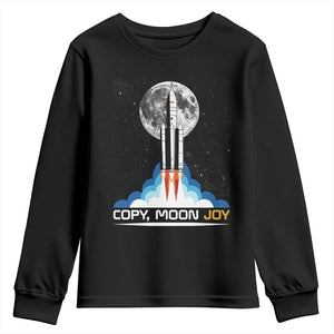 Copy Moon Joy Youth Sweatshirt Rocket Launch Full Moon TS14 Black Print Your Wear
