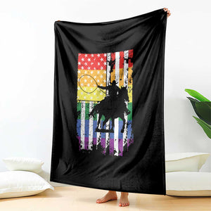 Rodeo Gay Cowboy Western LGBTQ Rainbow Flag Throw Blanket TS14 Print Your Wear