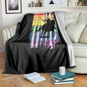 Rodeo Gay Cowboy Western LGBTQ Rainbow Flag Throw Blanket TS14 Print Your Wear