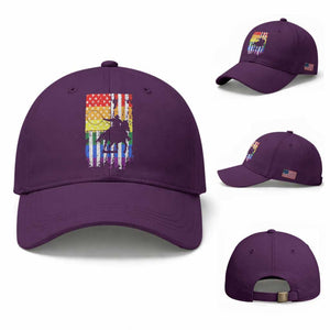 Rodeo Gay Cowboy Western LGBTQ Rainbow Flag Baseball Cap TS14 Baseball Cap Universal Fit Purple Print Your Wear