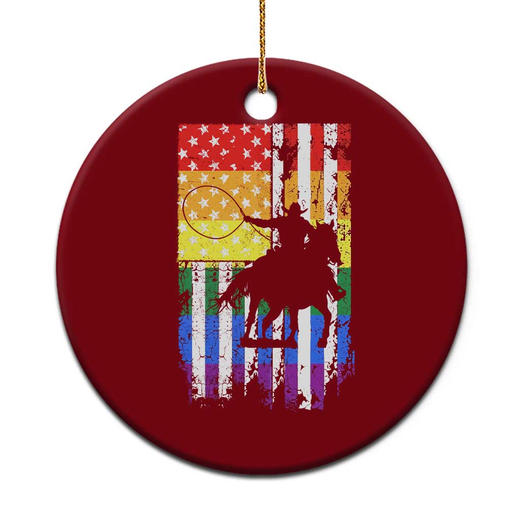 Rodeo Gay Cowboy Western LGBTQ Rainbow Flag Ceramic Ornament TS14 1pc Red Print Your Wear