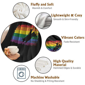 Rodeo Cowboy Bull Rider Western LGBTQ Rainbow Flag Throw Blanket TS14 Print Your Wear