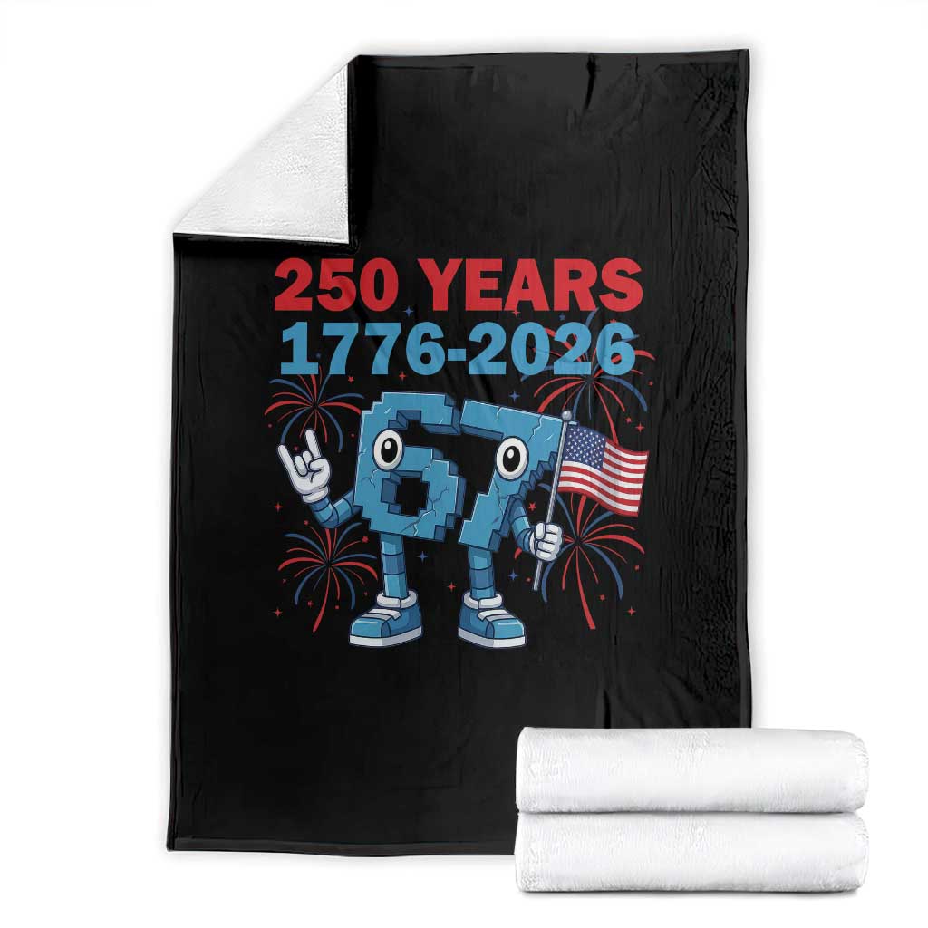 250th America Anniversary Throw Blanket Funny Italian Brainrot Meme 4th of July TS14 Black Print Your Wear