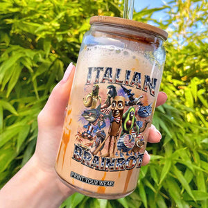 Funny Italian Brainrot Meme 4th of July Glass Can TS14 Black Print Your Wear