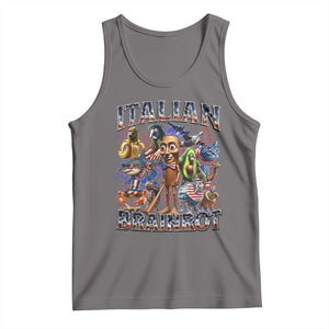 Funny Italian Brainrot Meme 4th of July Tank Top TS14 Deep Heather Print Your Wear