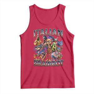 Funny Italian Brainrot Meme 4th of July Tank Top TS14 Red Print Your Wear