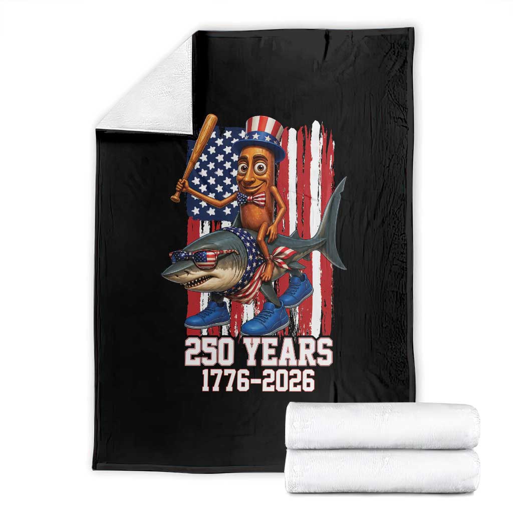 250th America Anniversary Throw Blanket Funny Tung Tung Tung Sahur Tralalero Tralala 4th of July TS14 Black Print Your Wear