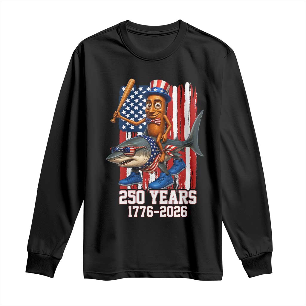 250th America Anniversary Long Sleeve Shirt Funny Tung Tung Tung Sahur Tralalero Tralala 4th of July TS14 Black Print Your Wear