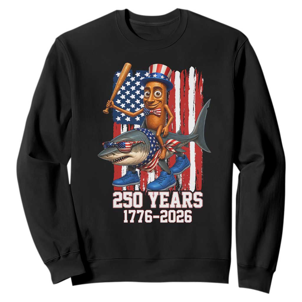 250th America Anniversary Sweatshirt Funny Tung Tung Tung Sahur Tralalero Tralala 4th of July TS14 Black Print Your Wear