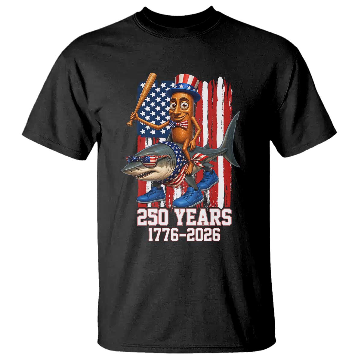 250th America Anniversary T Shirt Funny Tung Tung Tung Sahur Tralalero Tralala 4th of July TS14 Black Print Your Wear