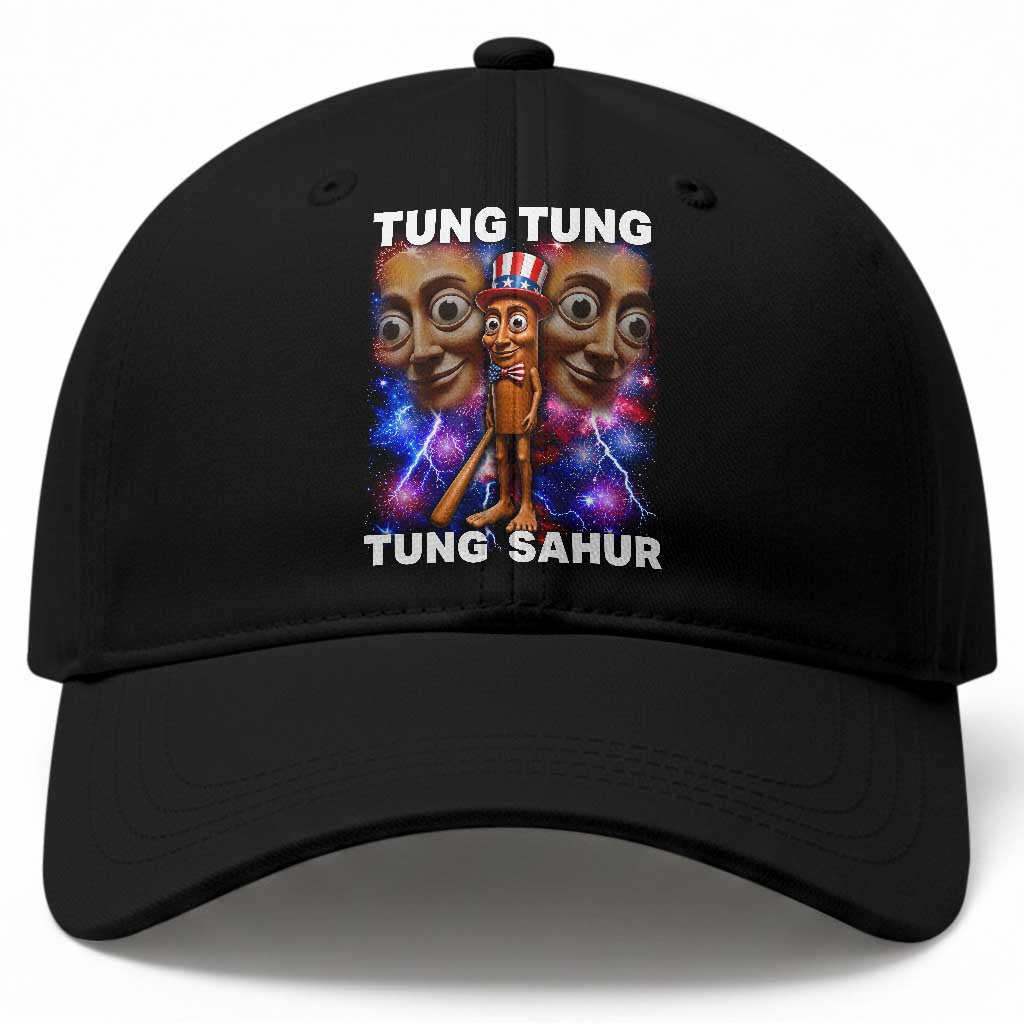 Tung Tung Sahur Italian Brainrot 4th Of July Meme Baseball Cap TS14 Print Your Wear