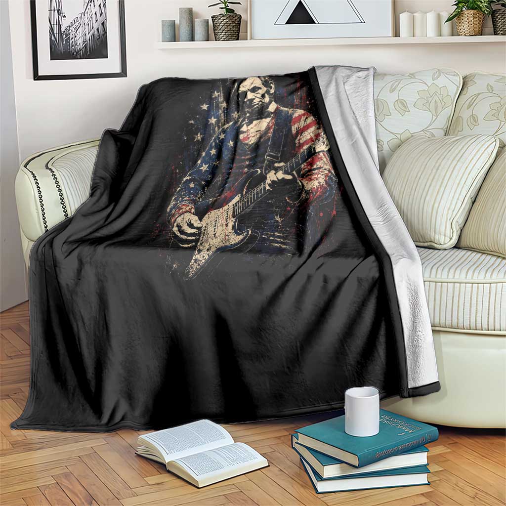 Abraham Lincoln Playing Guitar 4th of July Throw Blanket TS14 Print Your Wear