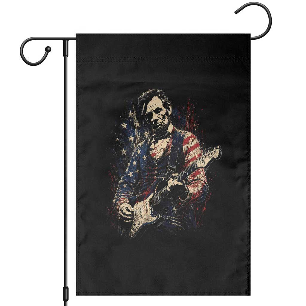 Abraham Lincoln Playing Guitar 4th of July Garden Flag TS14 Black Print Your Wear