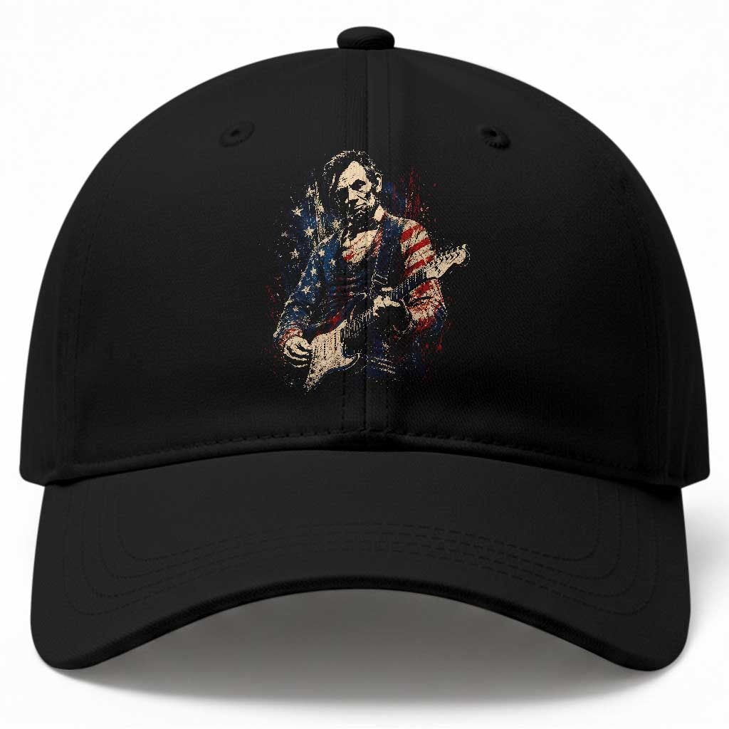 Abraham Lincoln Playing Guitar 4th of July Baseball Cap TS14 Print Your Wear