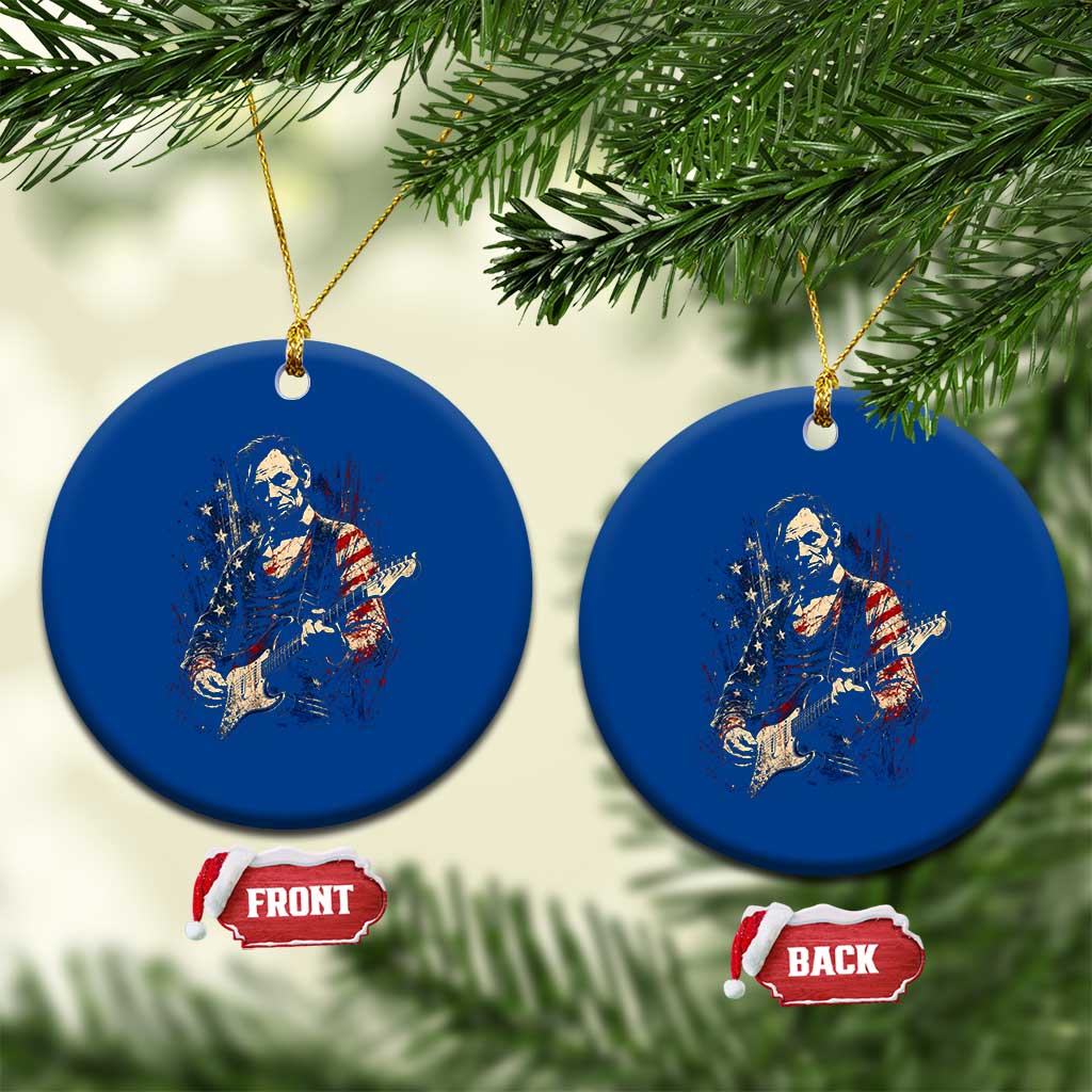 Abraham Lincoln Playing Guitar 4th of July Ceramic Ornament TS14 1pc Blue Print Your Wear