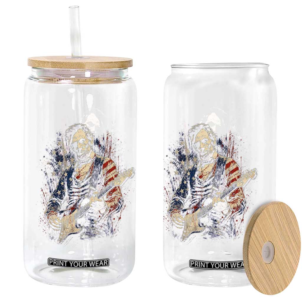 Abraham Lincoln Playing Guitar 4th of July Glass Can TS14 Print Your Wear