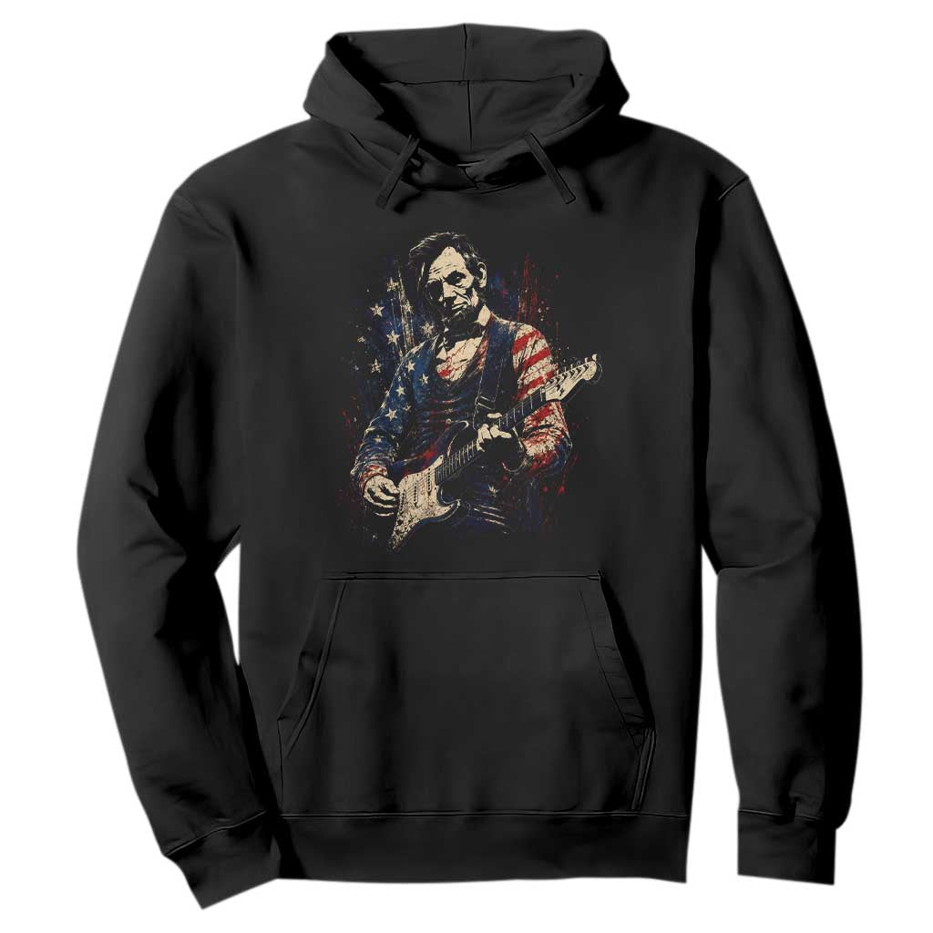 Abraham Lincoln Playing Guitar 4th of July Hoodie TS14 Black Print Your Wear