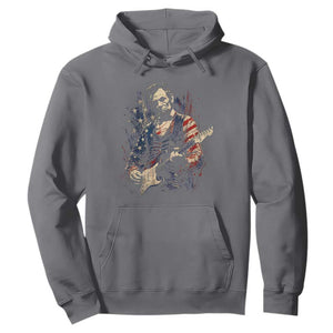 Abraham Lincoln Playing Guitar 4th of July Hoodie TS14 Charcoal Print Your Wear
