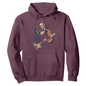 Abraham Lincoln Playing Guitar 4th of July Hoodie TS14 Maroon Print Your Wear